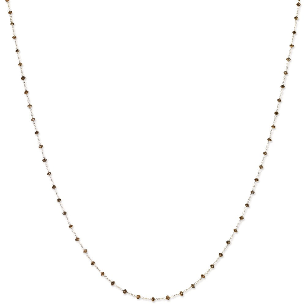 14k White Gold Coffee Brown Diamond Briolette Necklace