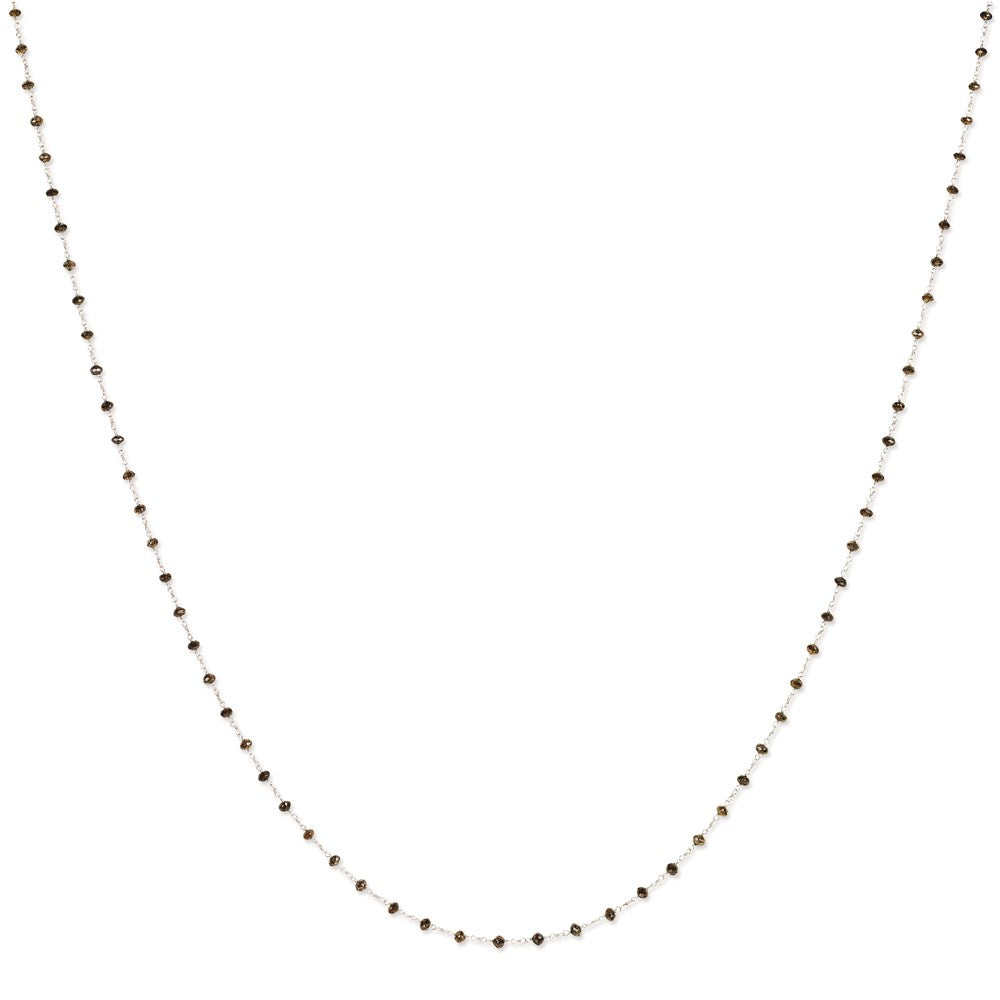 14k White Gold Coffee Brown Diamond Briolette Necklace