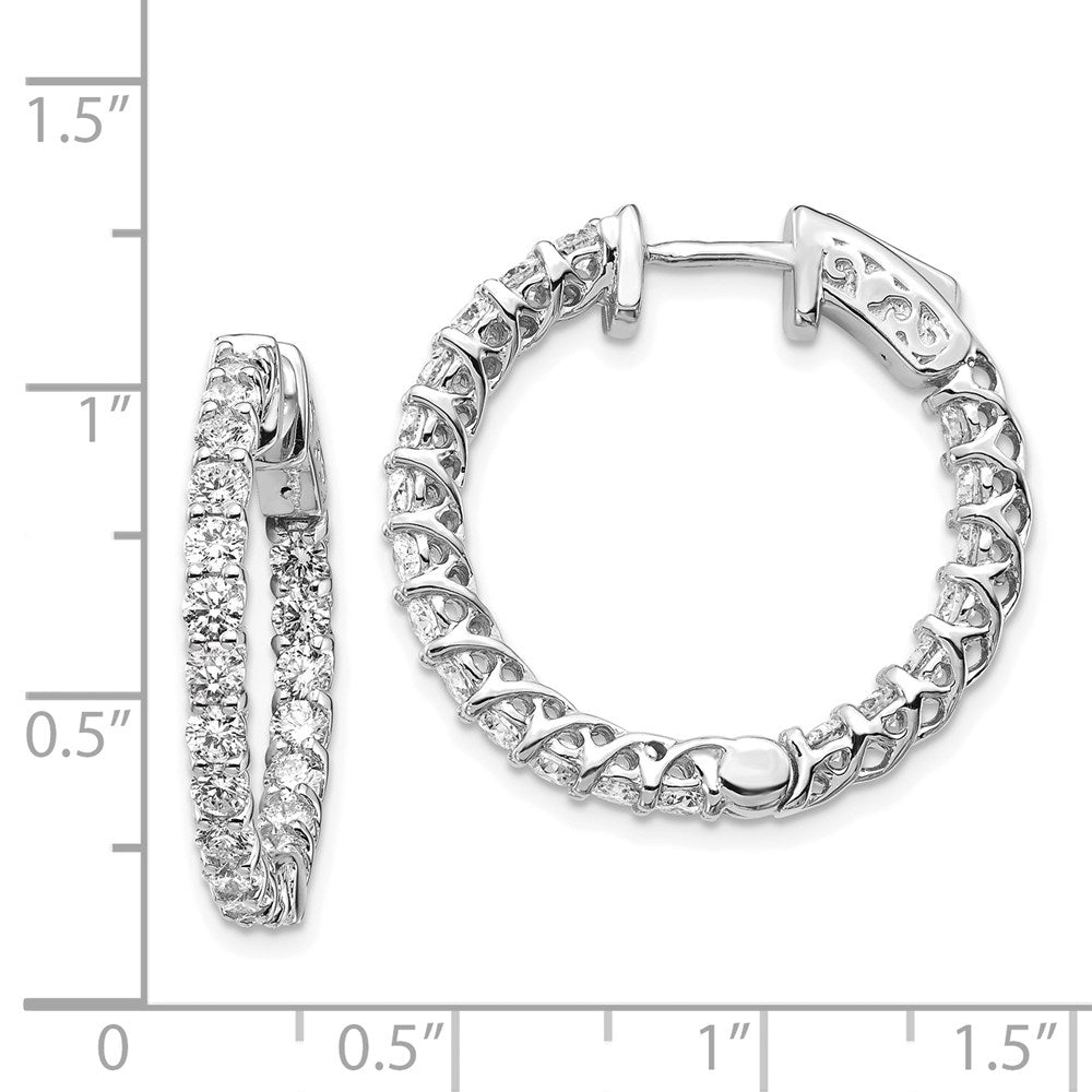 14kw Lab Grown Dia. VS/SI FGH Round Hoop w/Safety Clasp Earr