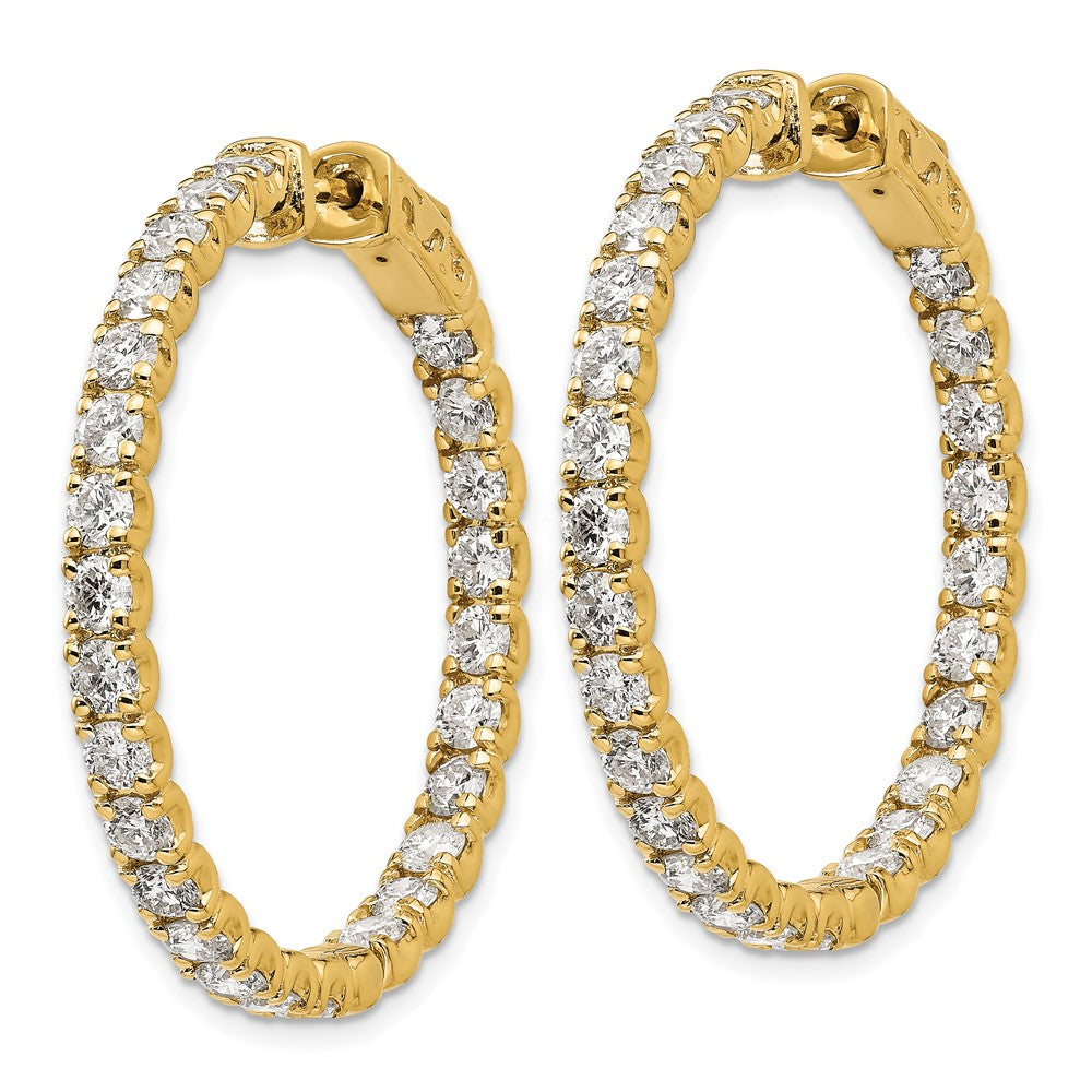 14ky Oro Spotlight Lab Grown Dia. SI+, H+, Round Hoop w/Safety Clasp Earrings