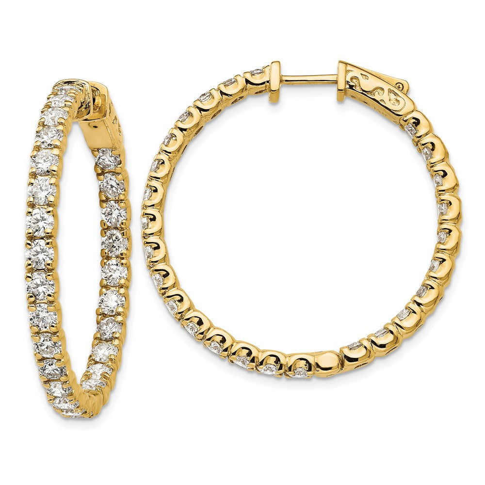 14ky Oro Spotlight Lab Grown Dia. SI+, H+, Round Hoop w/Safety Clasp Earrings