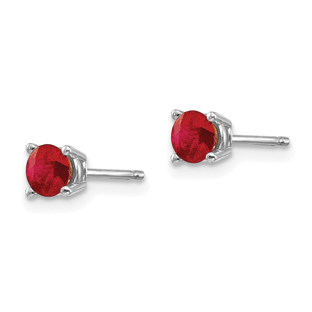 14k White Gold Ruby Earrings