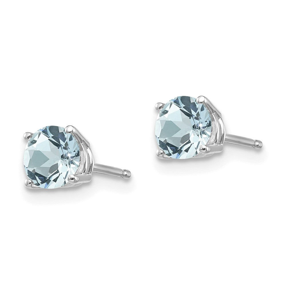 14k White Gold Aquamarine Earrings