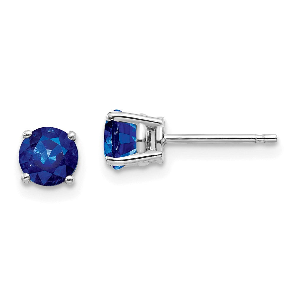 14k White Gold Sapphire Earrings