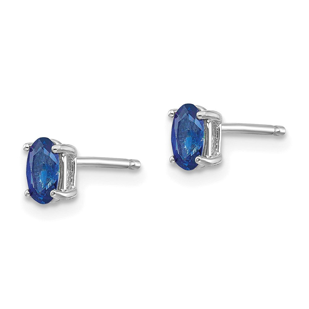 14k White Gold Sapphire Earrings