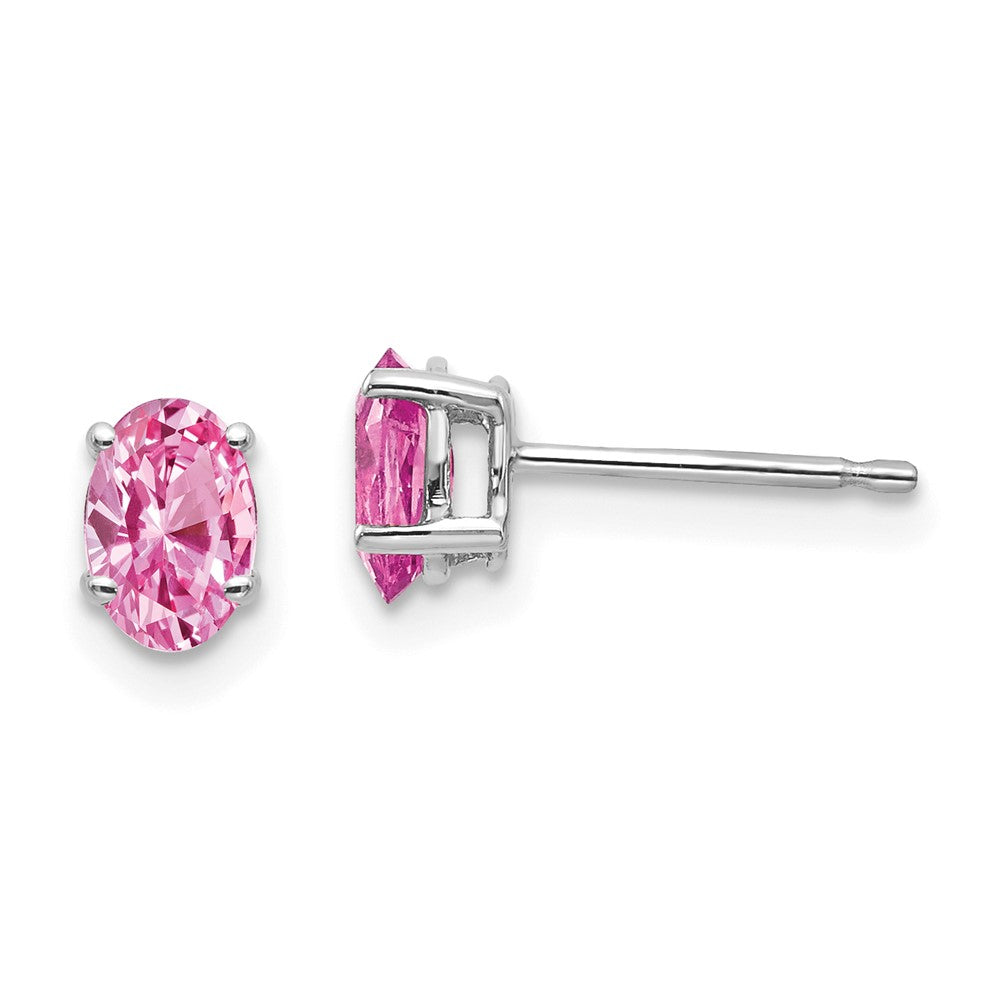 14k White Gold Pink Sapphire Earrings