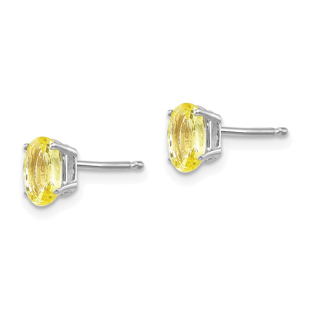 14k White Gold Yellow Sapphire Earrings