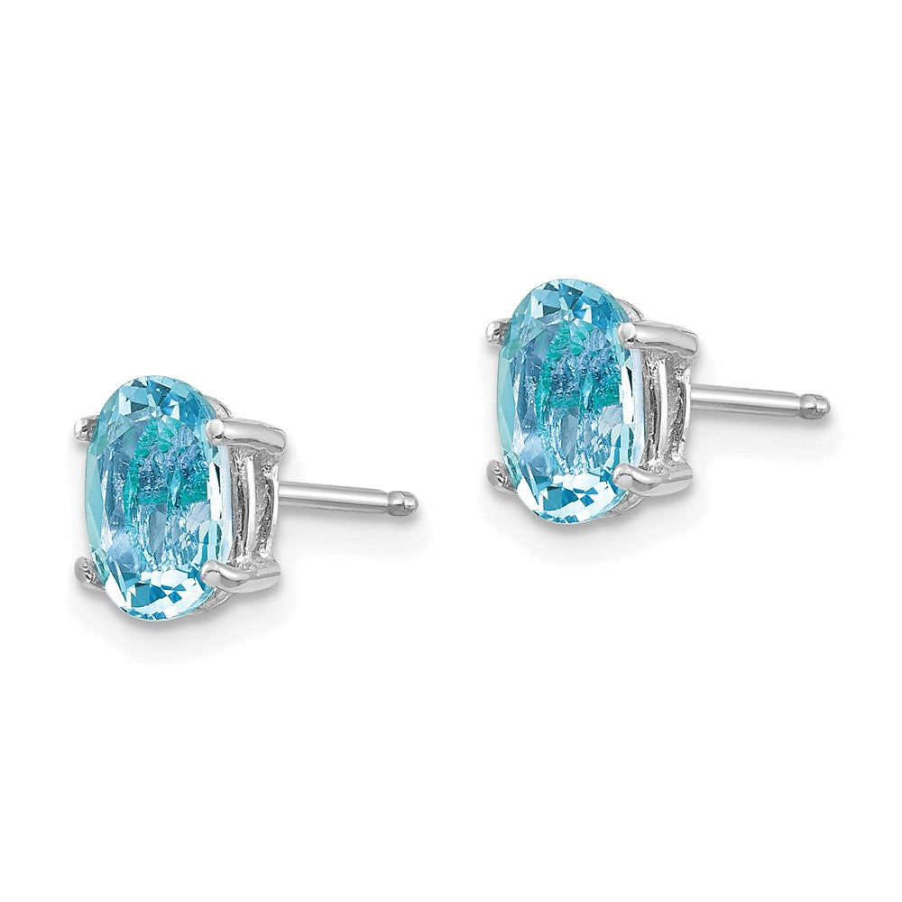 14k White Gold Aquamarine Earrings