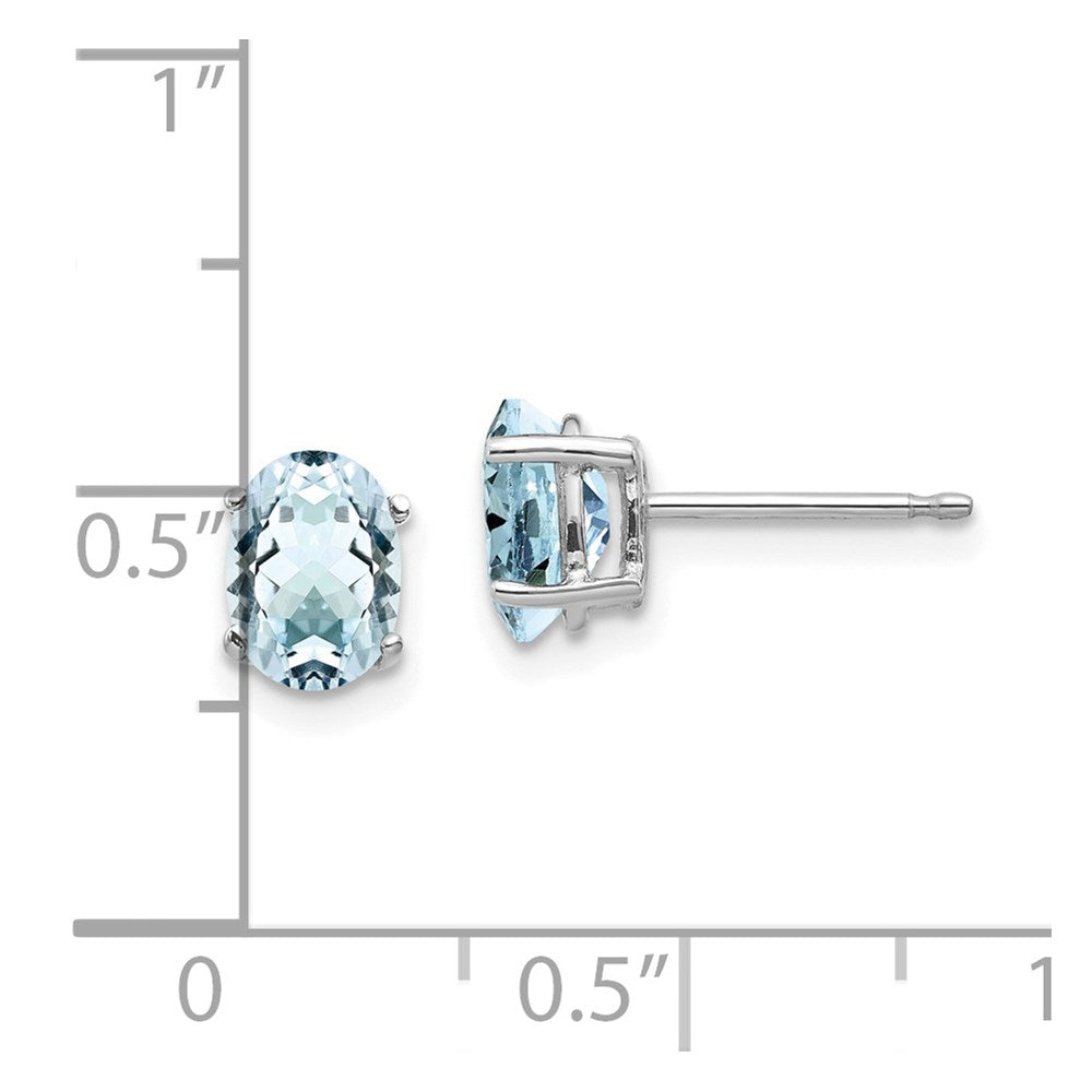 14k White Gold Aquamarine Earrings