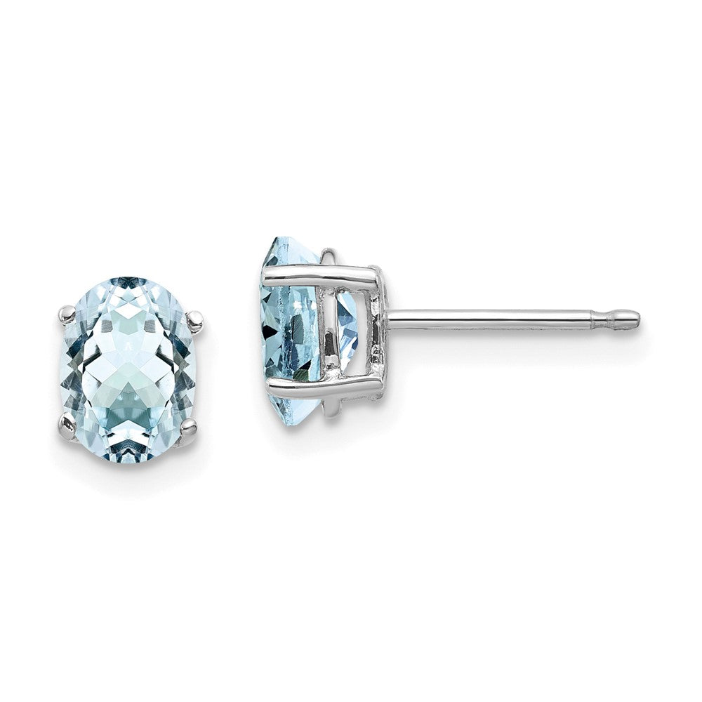 14k White Gold Aquamarine Earrings