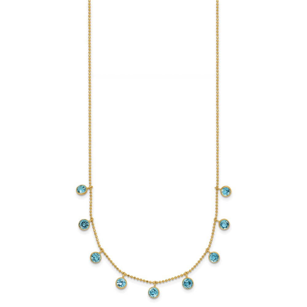 14k Blue Topaz w/2in ext. Necklace