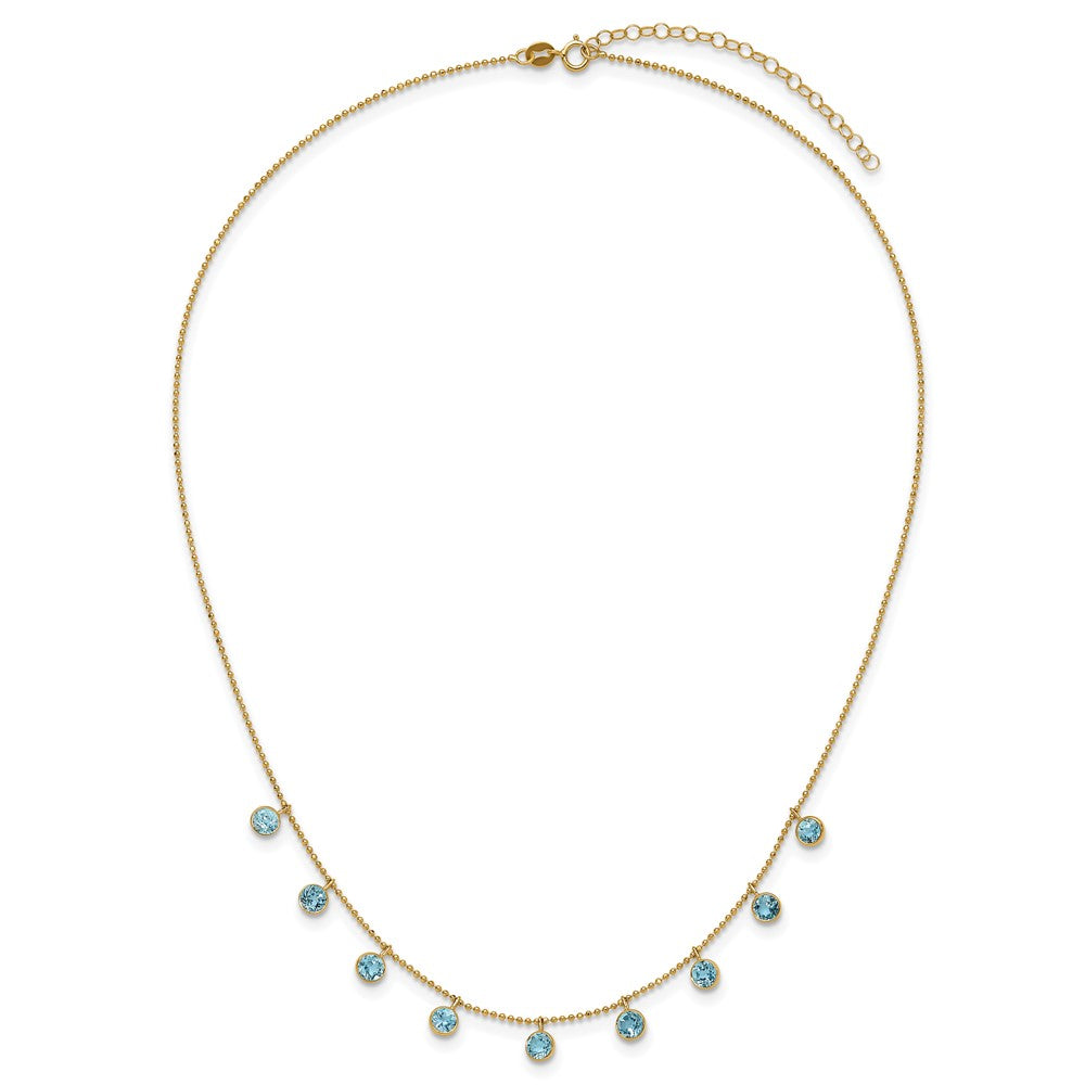 14k Blue Topaz w/2in ext. Necklace