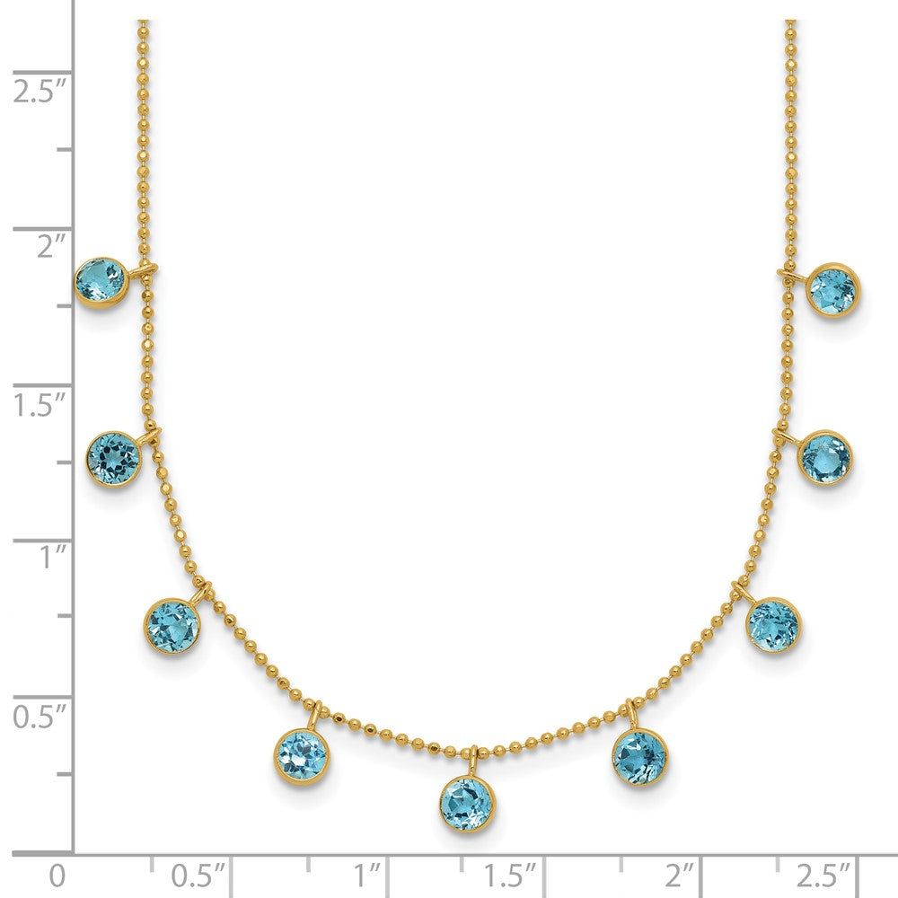 14k Blue Topaz w/2in ext. Necklace