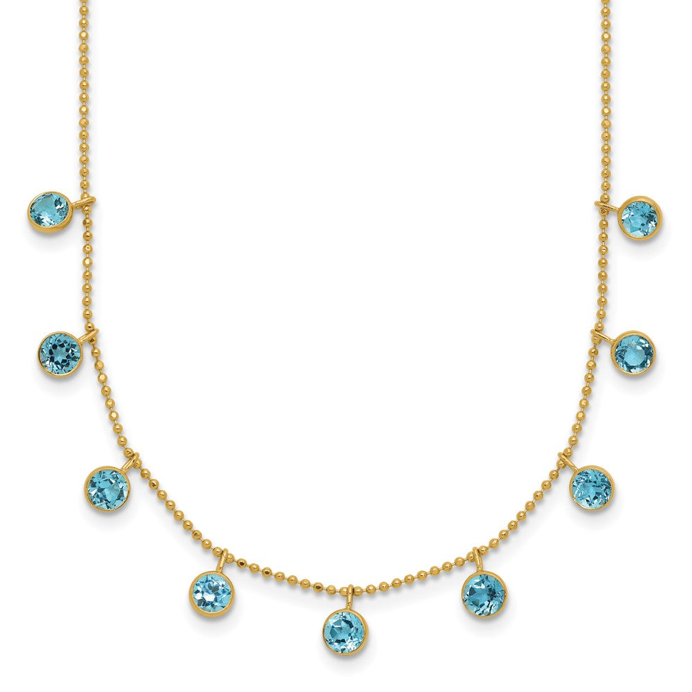 14k Blue Topaz w/2in ext. Necklace