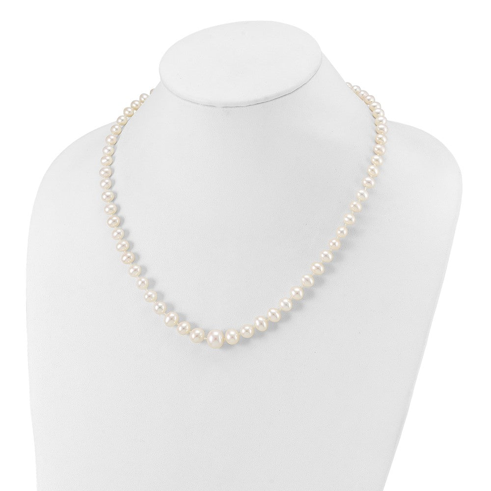 14k 4-9mm White Freshwater Cultured Pearl Graduated Necklace