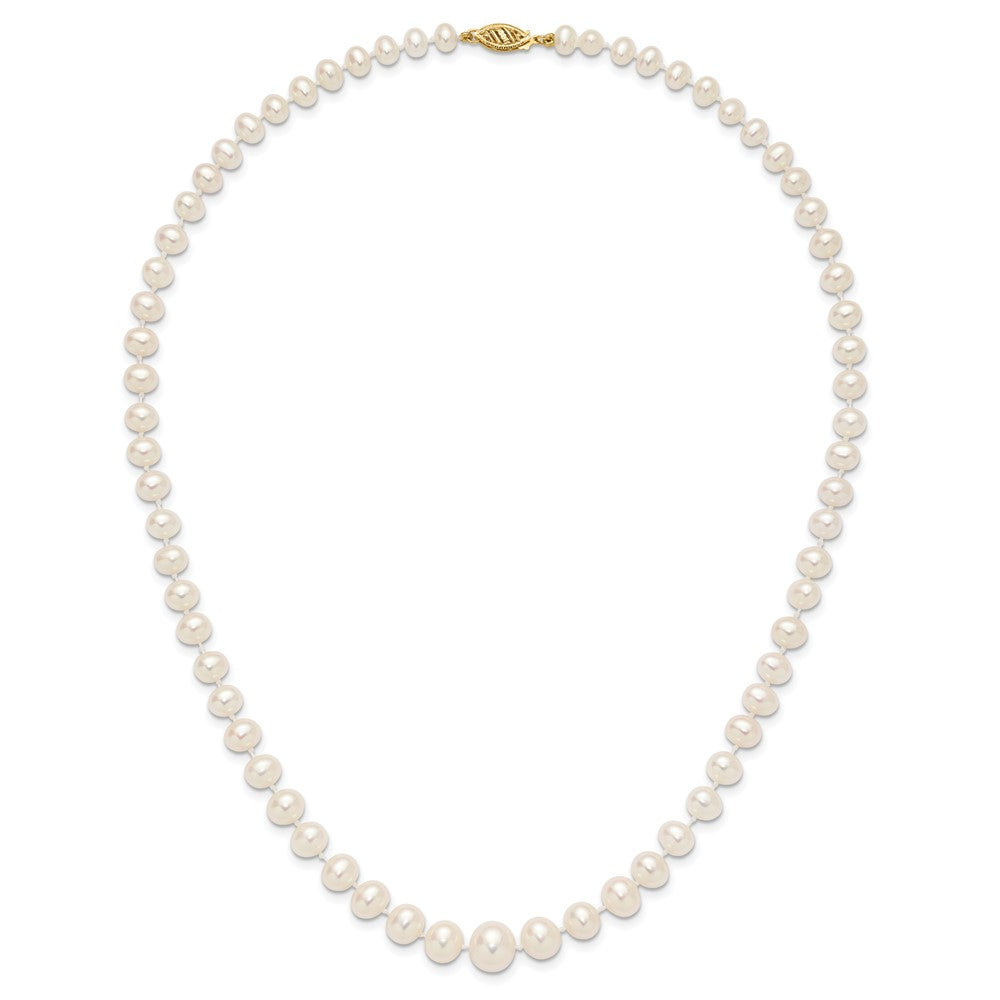 14k 4-9mm White Freshwater Cultured Pearl Graduated Necklace