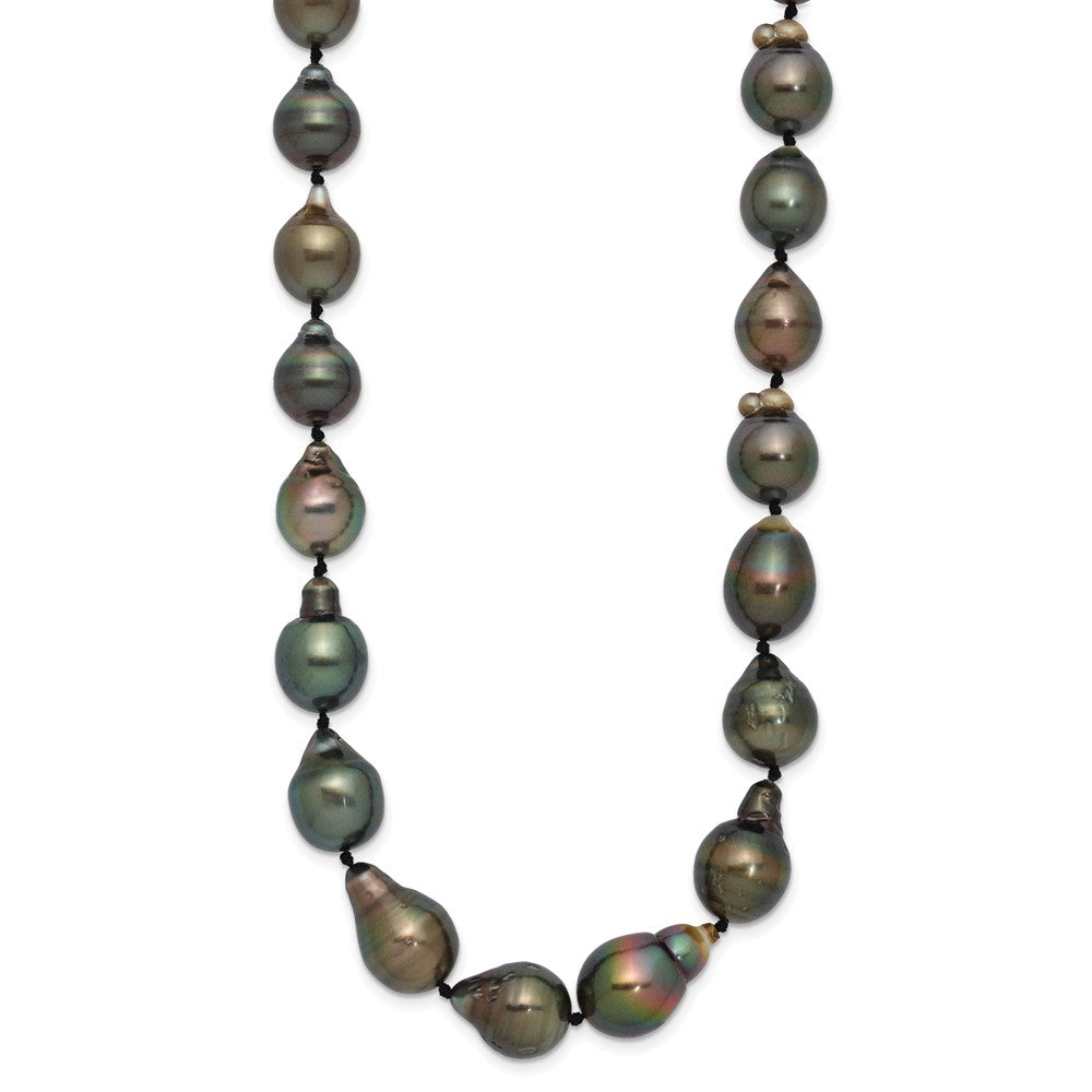 14K WG 8-11mm Baroque Saltwater Cultured Tahitian Pearl Graduated Necklace