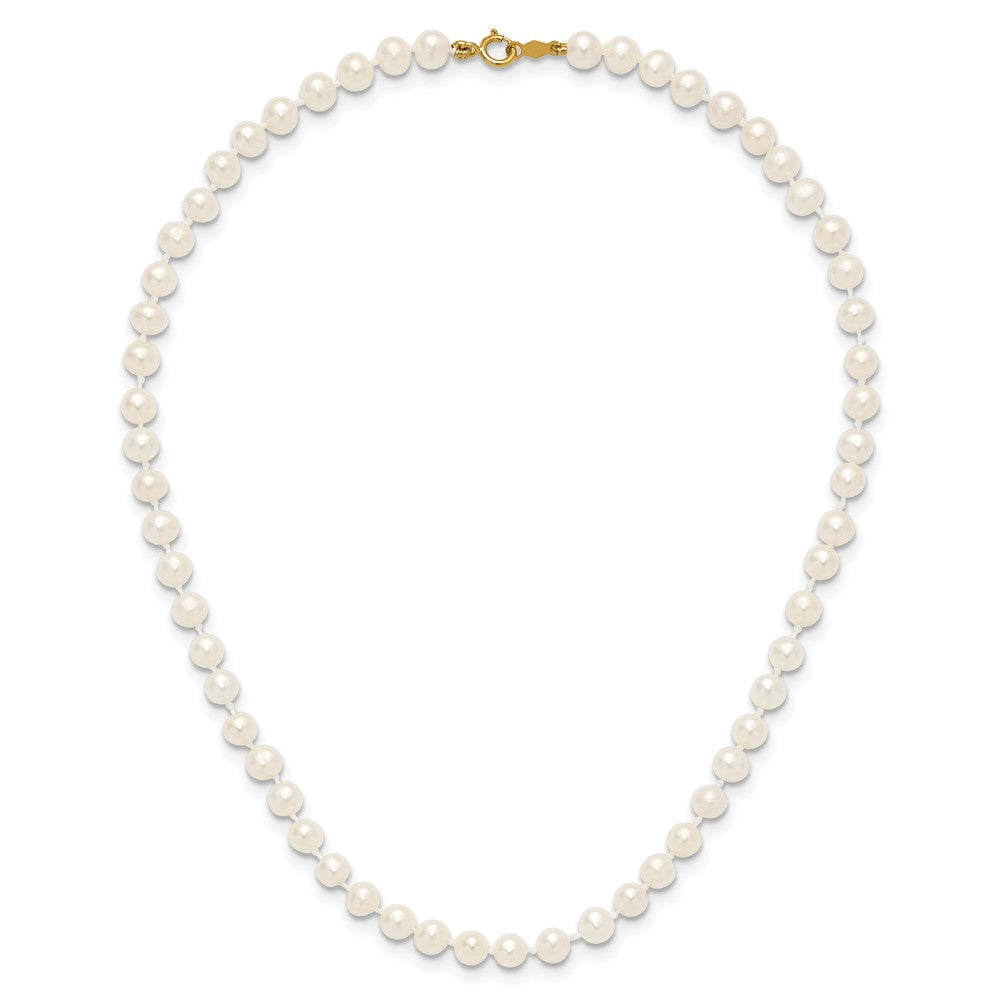 14k 4-5mm White Near Round Freshwater Cultured Pearl Bracelet