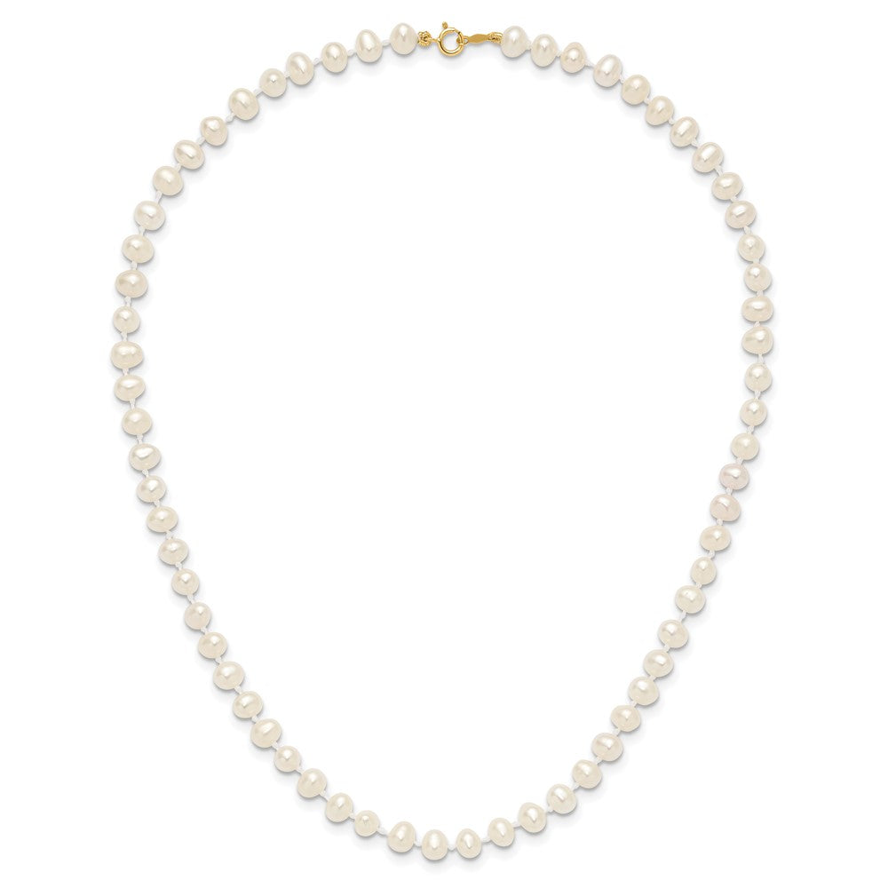 14k 4-5mm White Near Round Freshwater Cultured Pearl Necklace