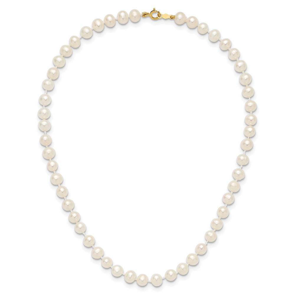 14k 5-6mm White Near Round Freshwater Cultured Pearl Necklace