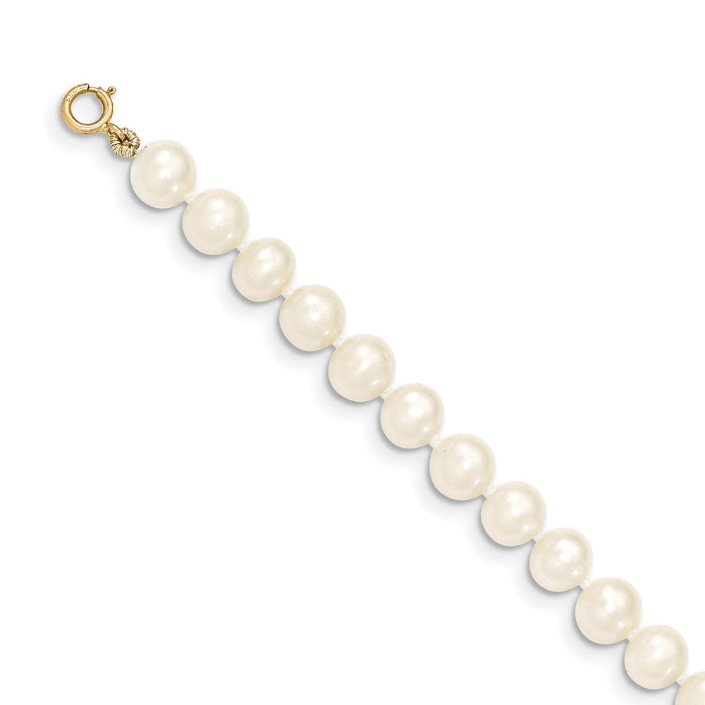 14k 6-7mm White Near Round Freshwater Cultured Pearl Necklace