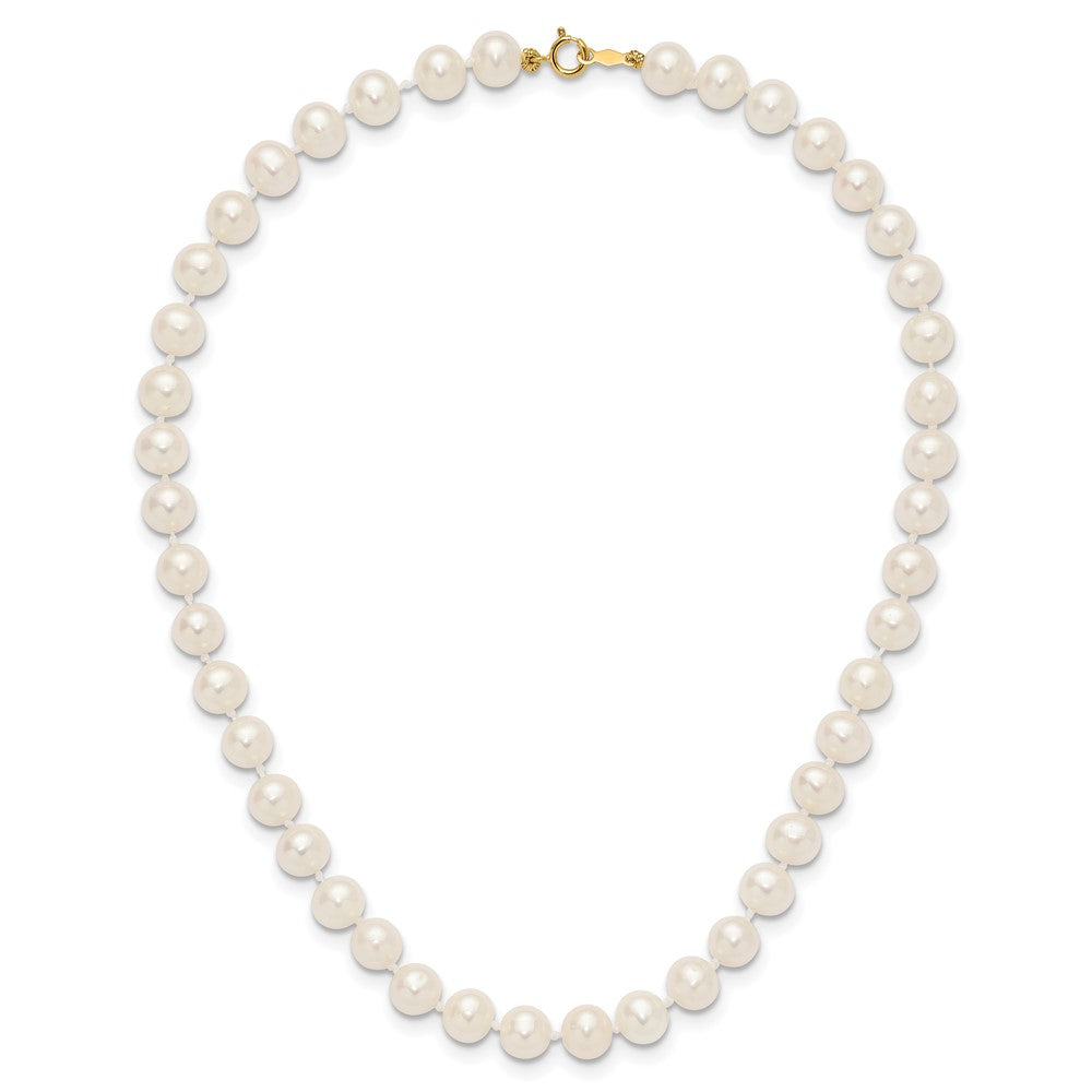 14k 6-7mm White Near Round Freshwater Cultured Pearl Necklace