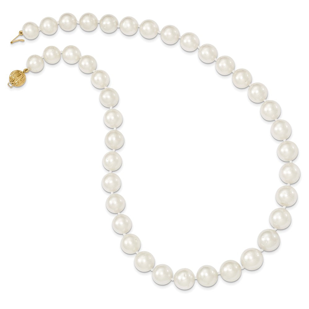 14k 9.5-12mm White Saltwater Cultured South Sea Graduated Pearl Necklace