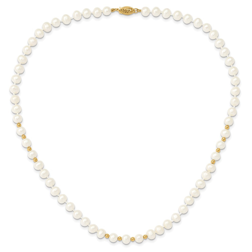 14k 6-7mm White FW Cultured Pearl 18in. Necklace 7.25 Bracelet Earring Set