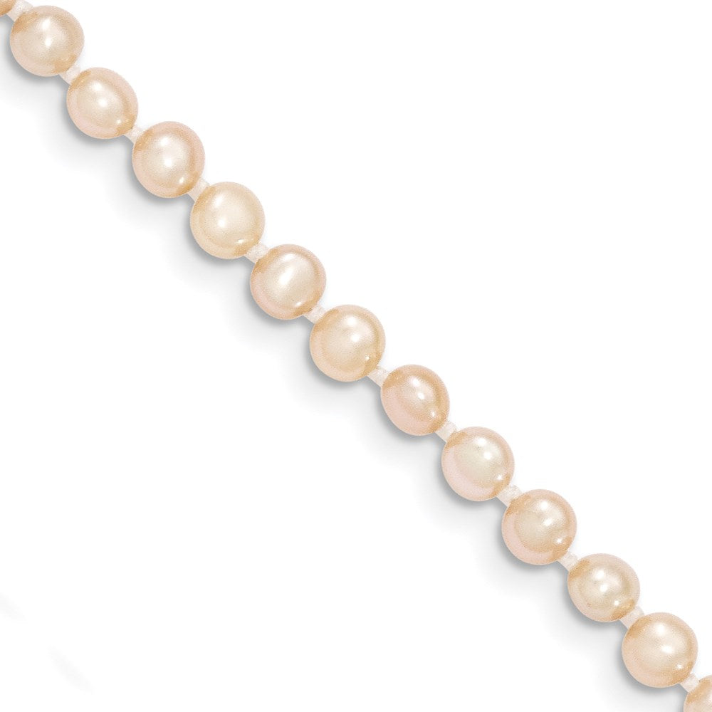 14k 3-4mm Pink Near Round Freshwater Cultured Pearl Necklace