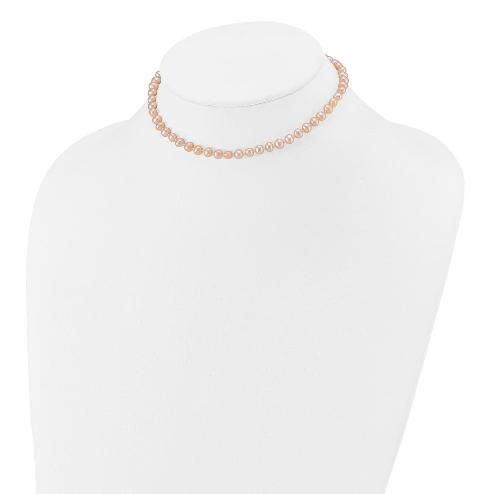 14k 4-5mm Pink Near Round Freshwater Cultured Pearl Necklace