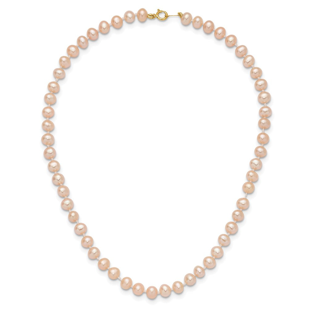 14k 4-5mm Pink Near Round Freshwater Cultured Pearl Necklace