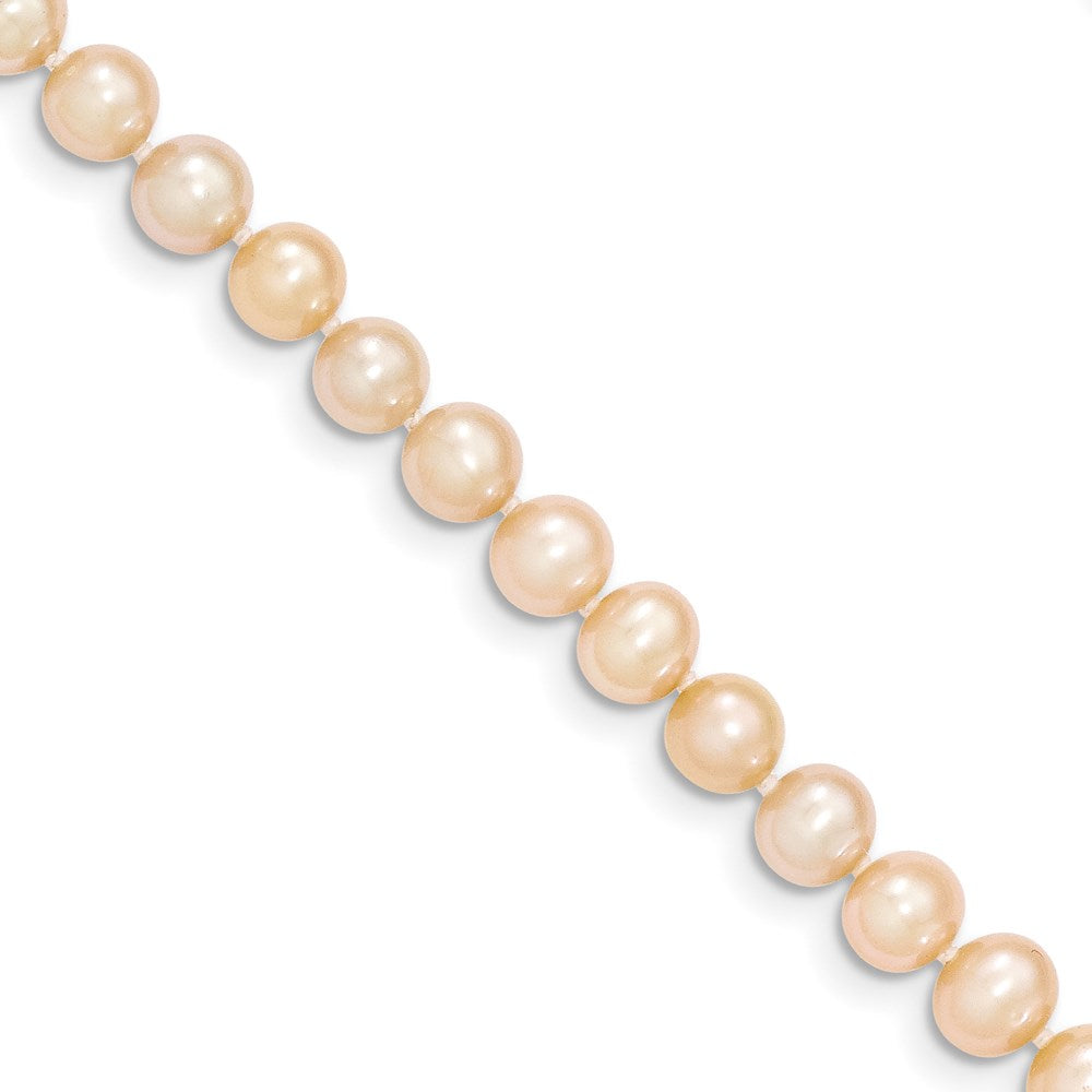 14k 5-6mm Pink Near Round Freshwater Cultured Pearl Necklace