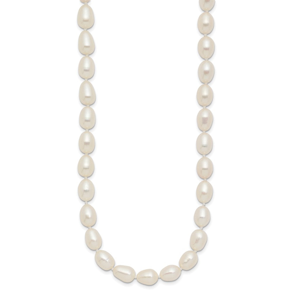 14k 7-8mm White Rice Freshwater Cultured Pearl Necklace