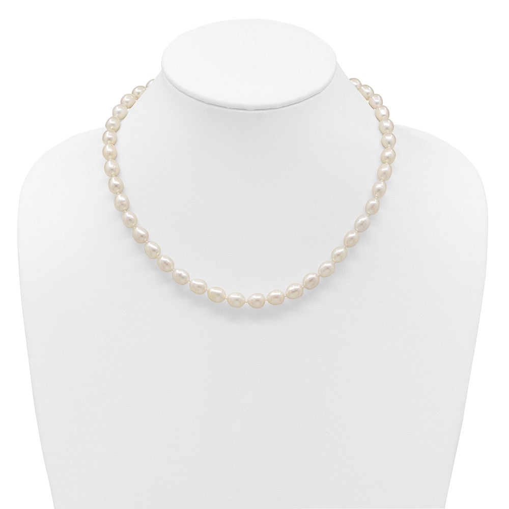 14k 7-8mm White Rice Freshwater Cultured Pearl Necklace