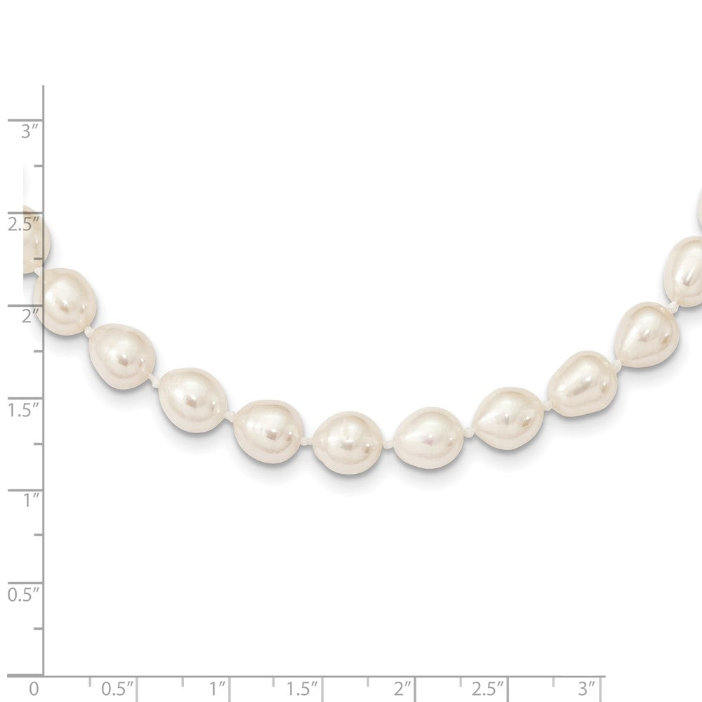 14k 7-8mm White Rice Freshwater Cultured Pearl Necklace