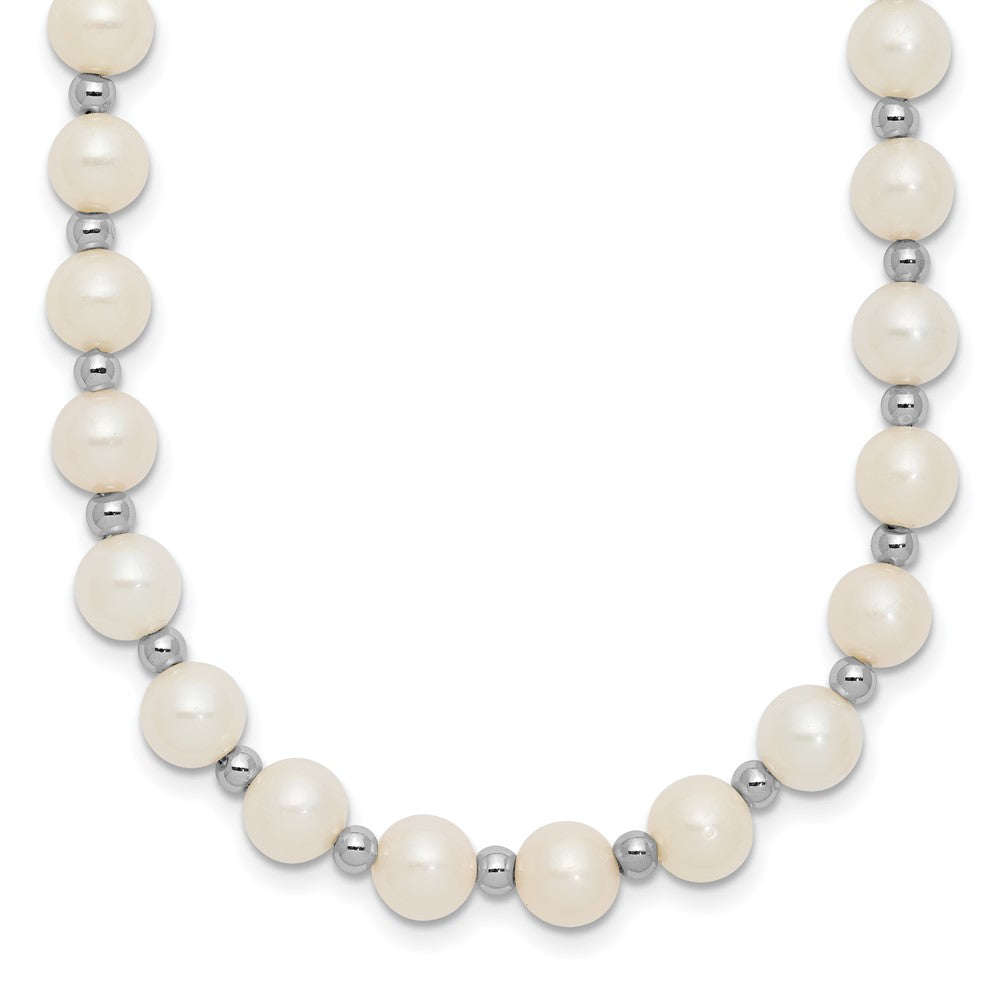 14k White Gold 6-7mm White Near Round FW Cultured Pearl Necklace