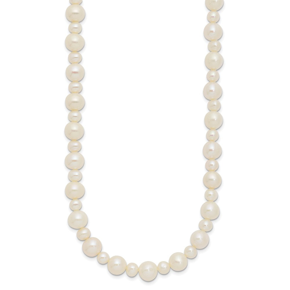 14k White Gold 5-8mm White Near Round Freshwater Cultured Pearl Necklace