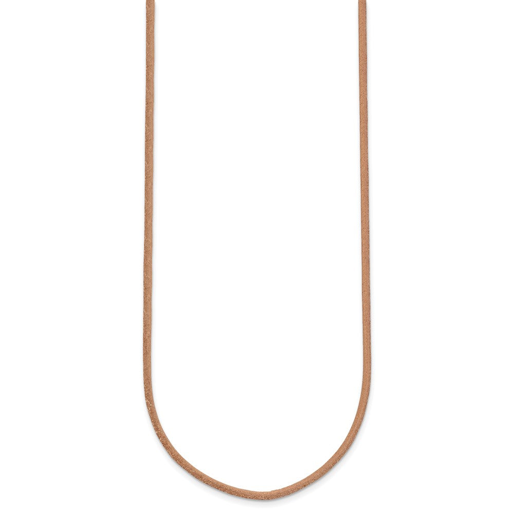 14k 2mm 18in Natural Leather Cord Necklace