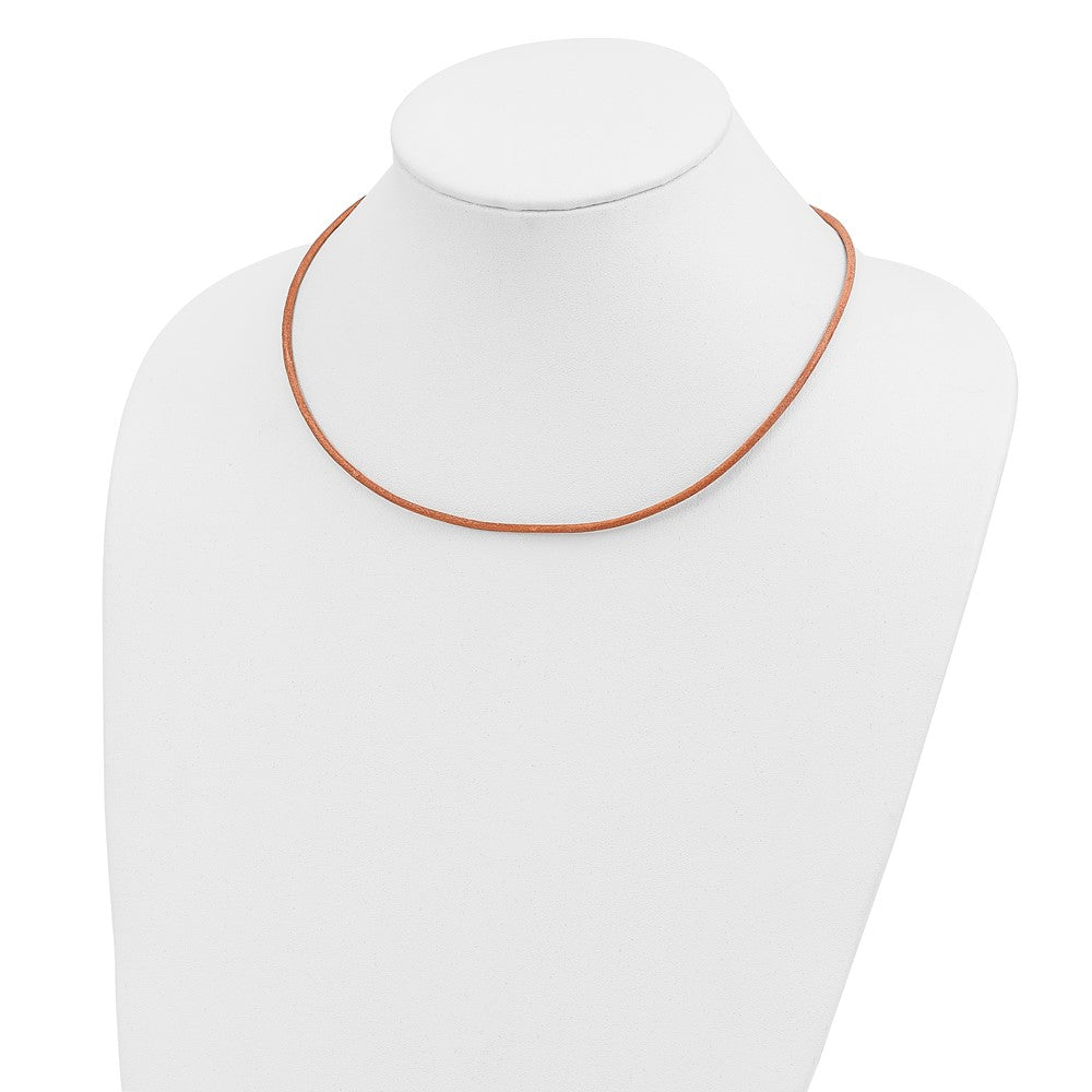 14k 2mm 18in Natural Leather Cord Necklace