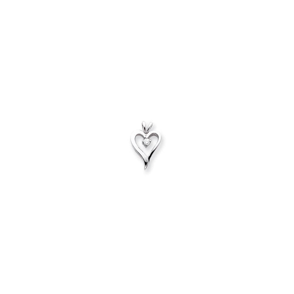 14k White Gold Moissanite Pendant