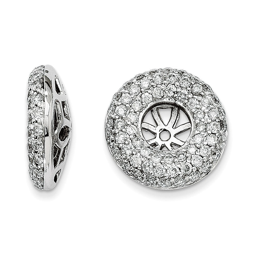 14k White Gold Diamond Earring Jackets