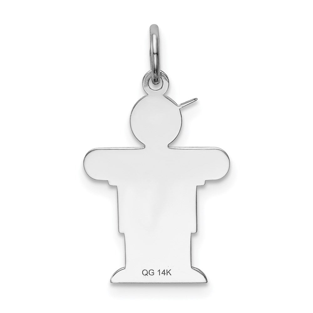 14k White Gold Kid Charm