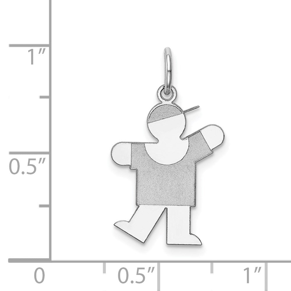 14k White Gold Kid Charm