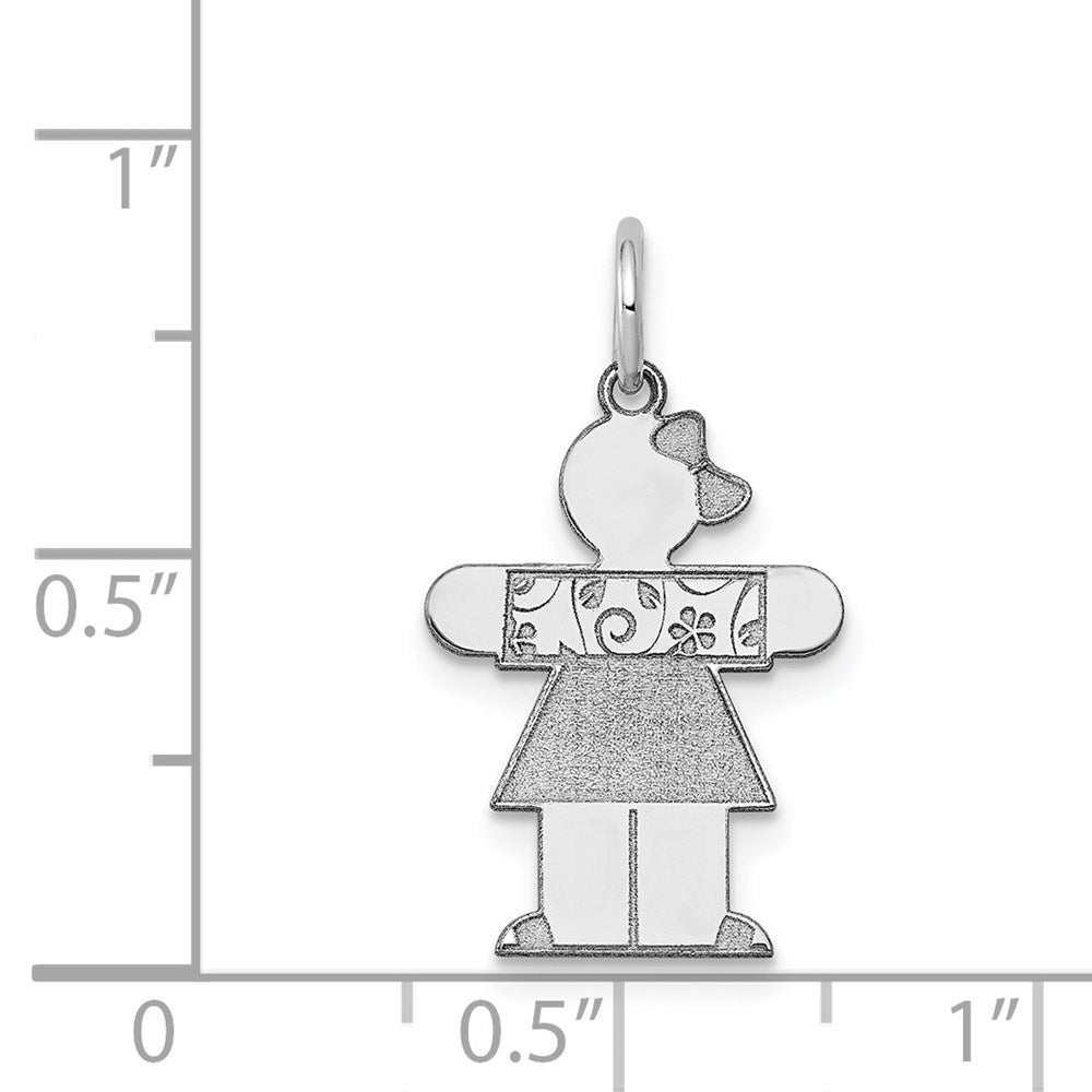 14k White Gold Kid Charm