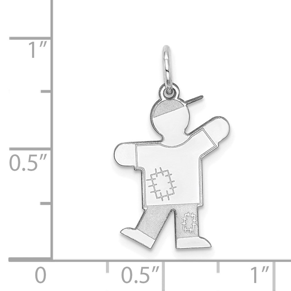 14k White Gold Kid Charm