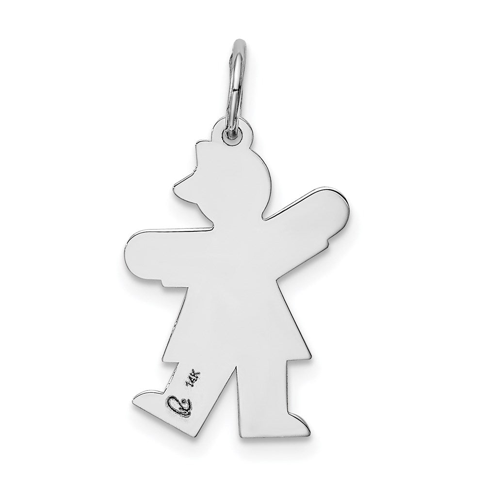 14k White Gold Kid Charm