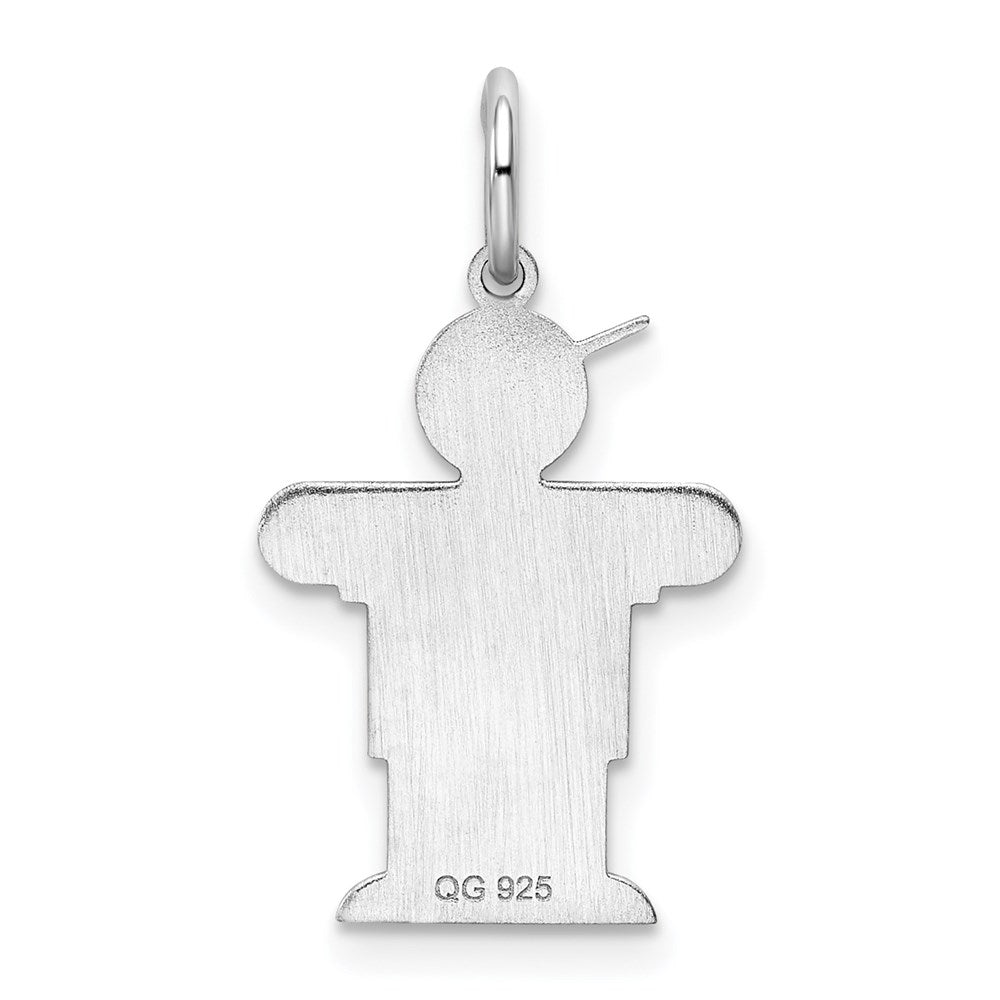 Sterling Silver Rhodium-plated Hugs Kid Charm