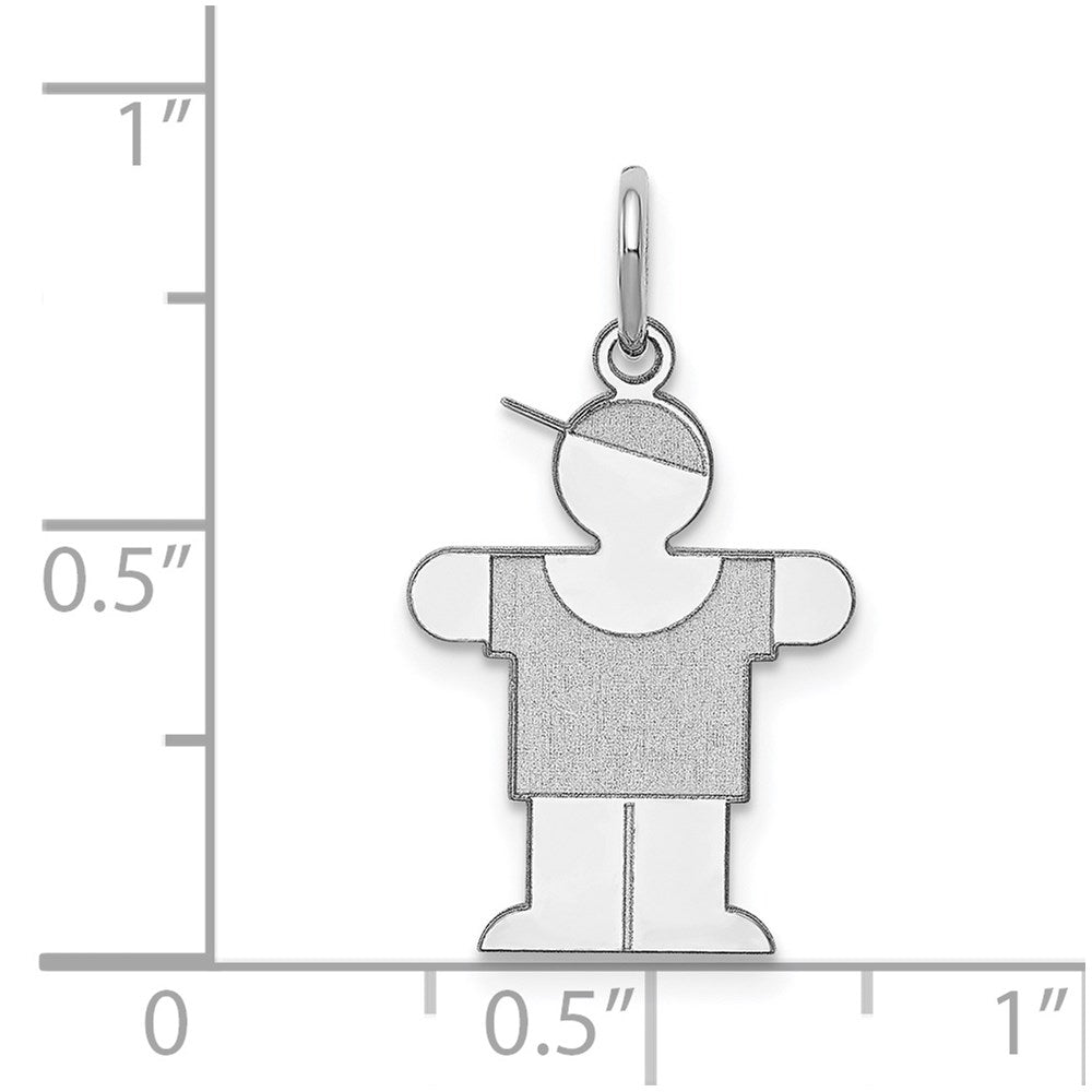 Sterling Silver Rhodium-plated Hugs Kid Charm