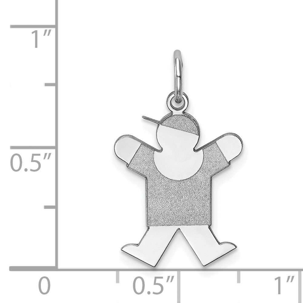 Sterling Silver Rhodium-plated Joy Kid Charm