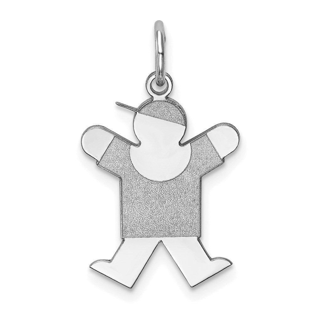 Sterling Silver Rhodium-plated Joy Kid Charm